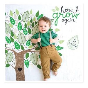 lulujo Baby’s First Year Milestone Blanket & Card Set | 40x40”.Here I Grow Again
